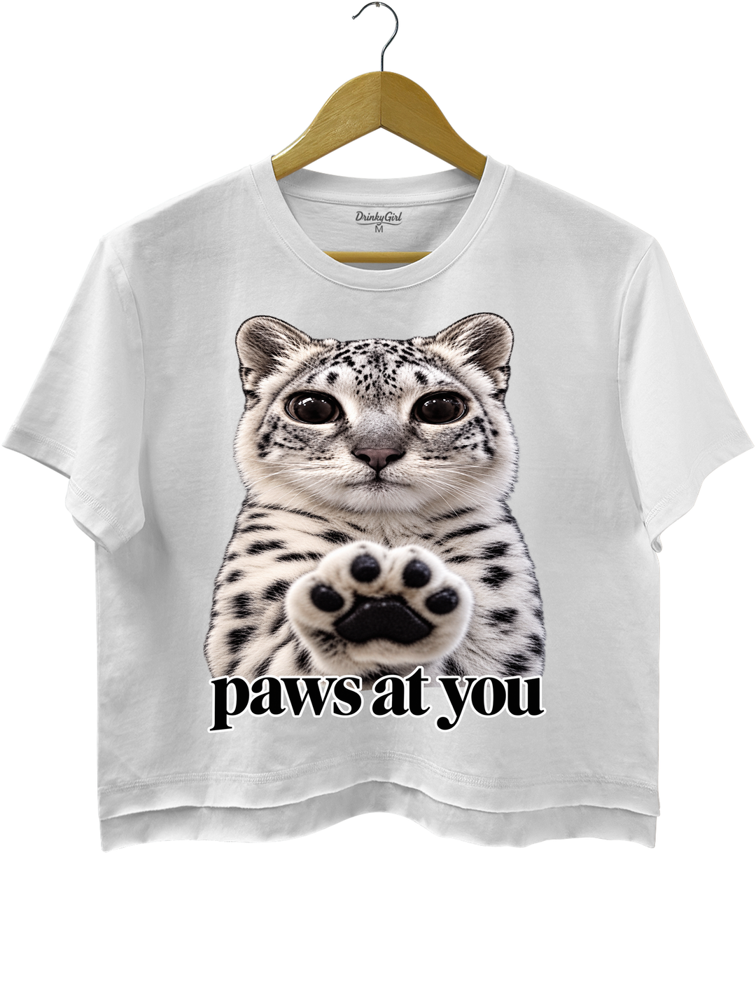 Paws at You Crop Top - White