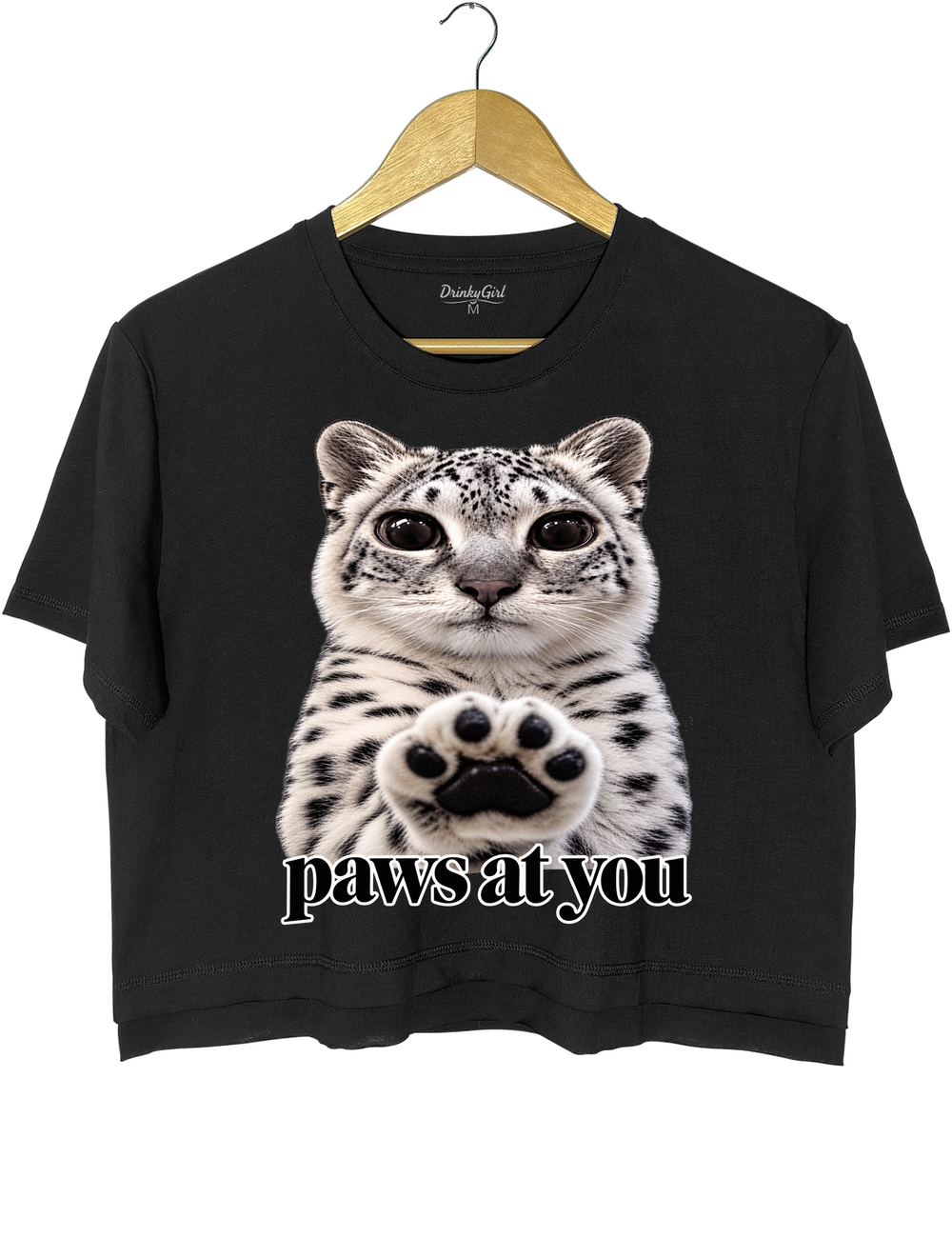 Paws at You Crop Top - Black