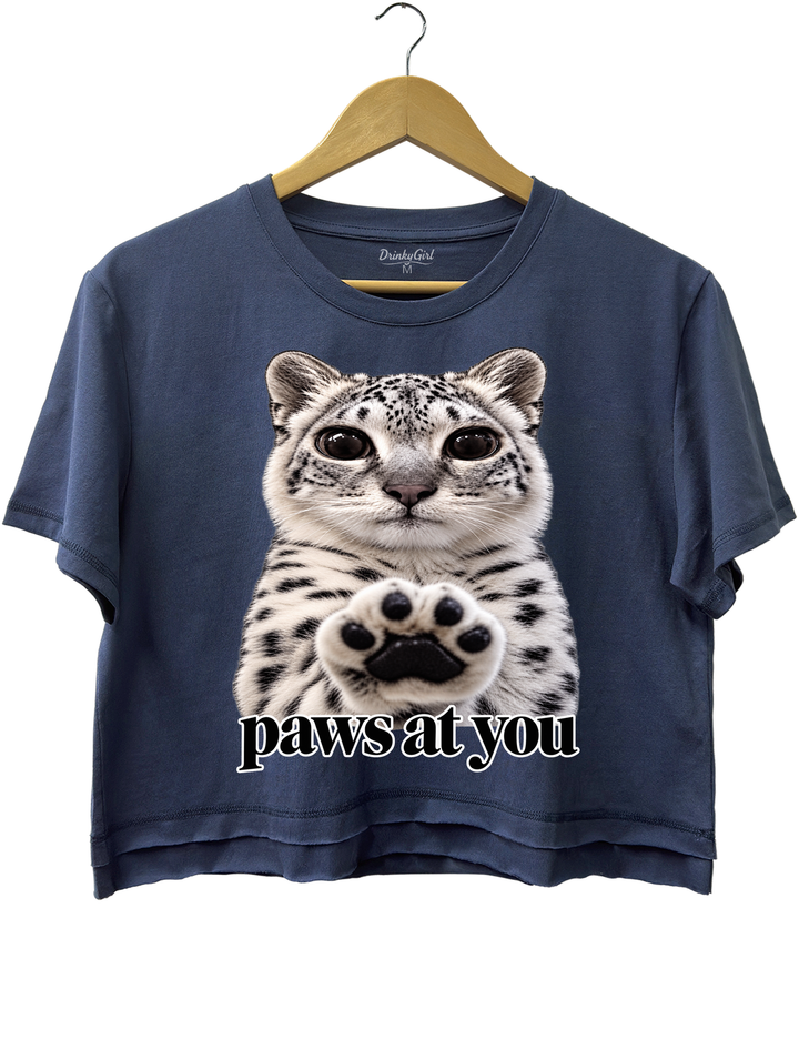 Paws at You Crop Top - Navy Blue