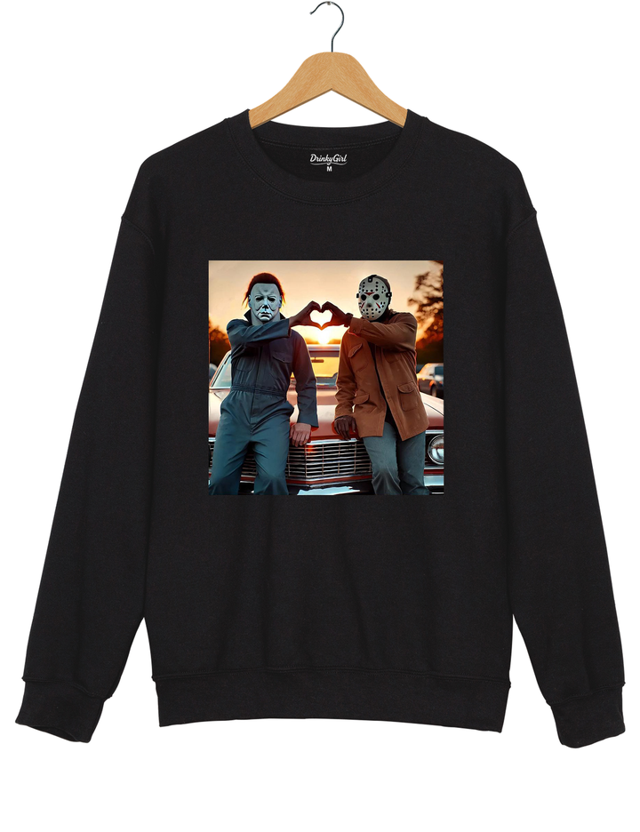 Jason and Michael Halloween Heart Hands Sweatshirt