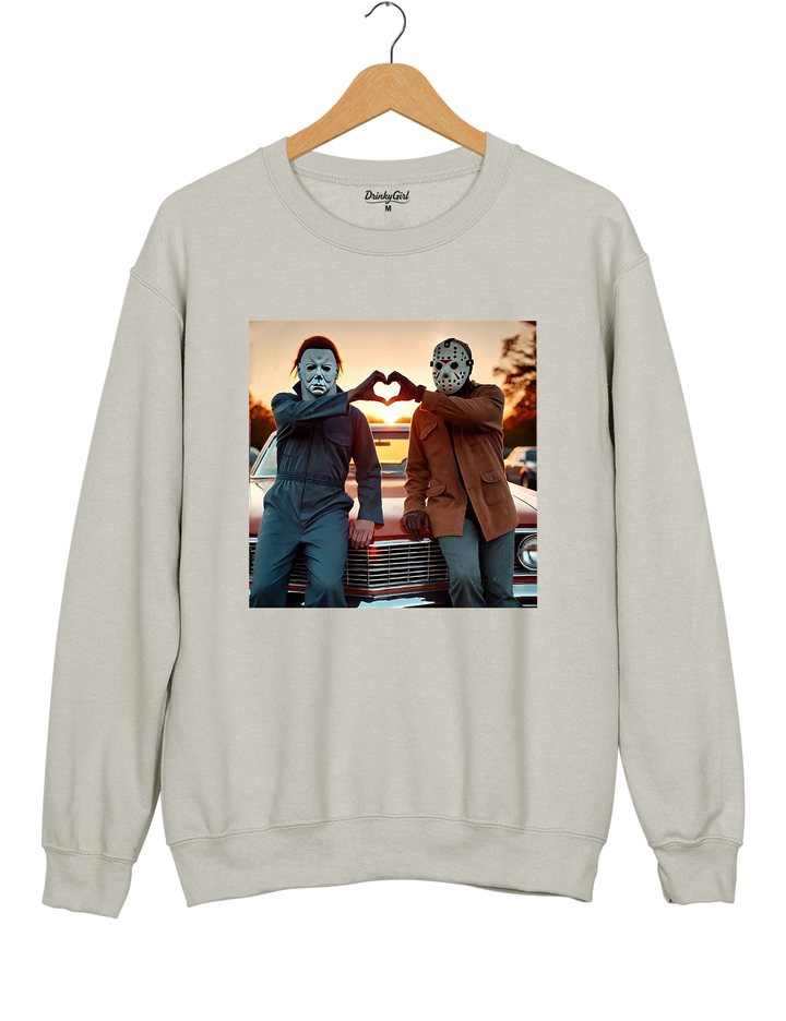 Jason and Michael Halloween Heart Hands Sweatshirt