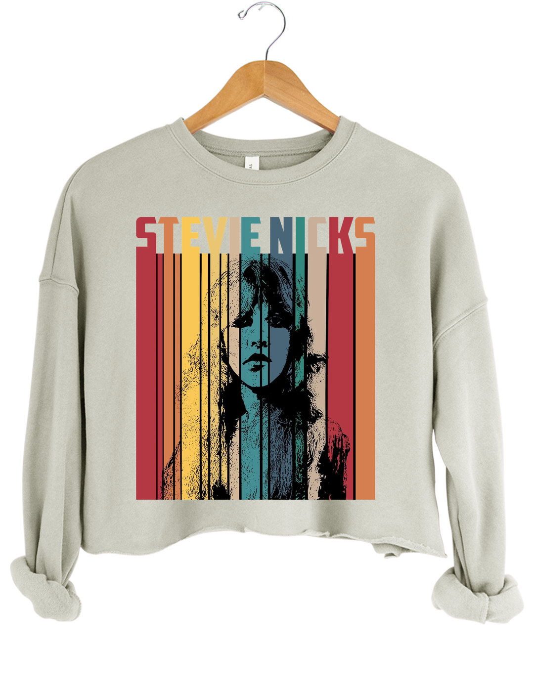 Stevie Nicks Don't Be A Lady Be A Legend Crop Sweatshirt - Gray
