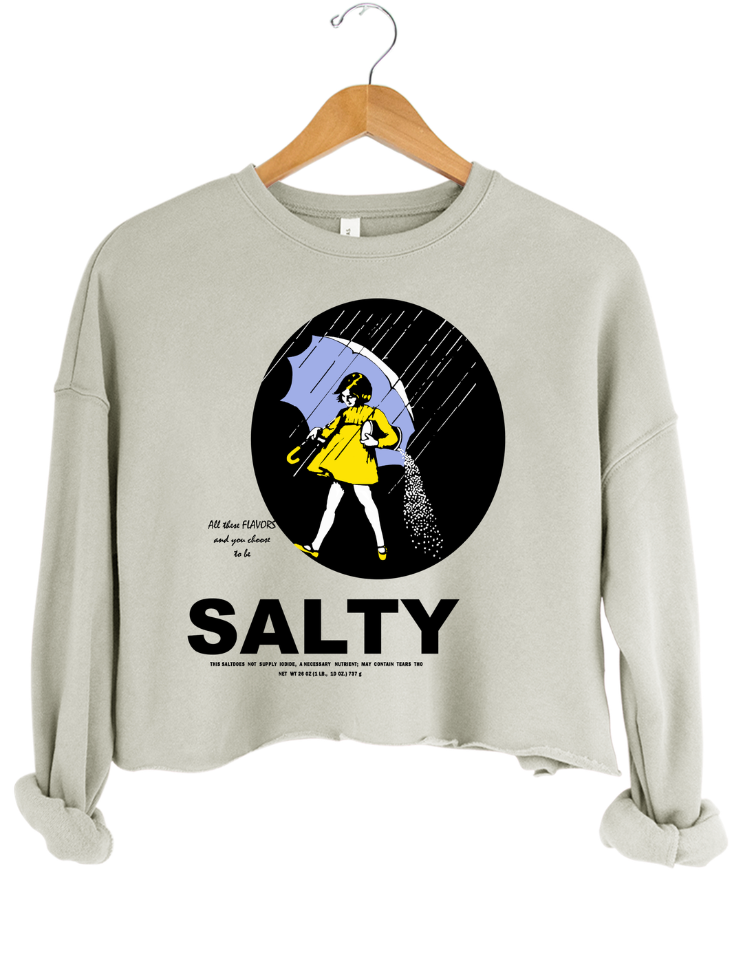 Salty Girl Crop Sweatshirt - Gray