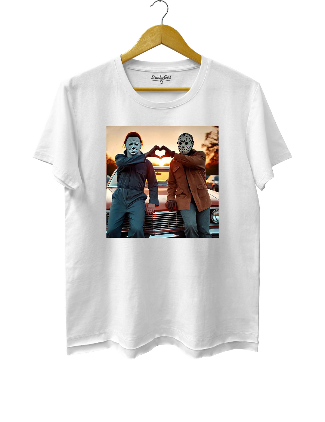 Jason and Michael Halloween Heart Hands Crop Top