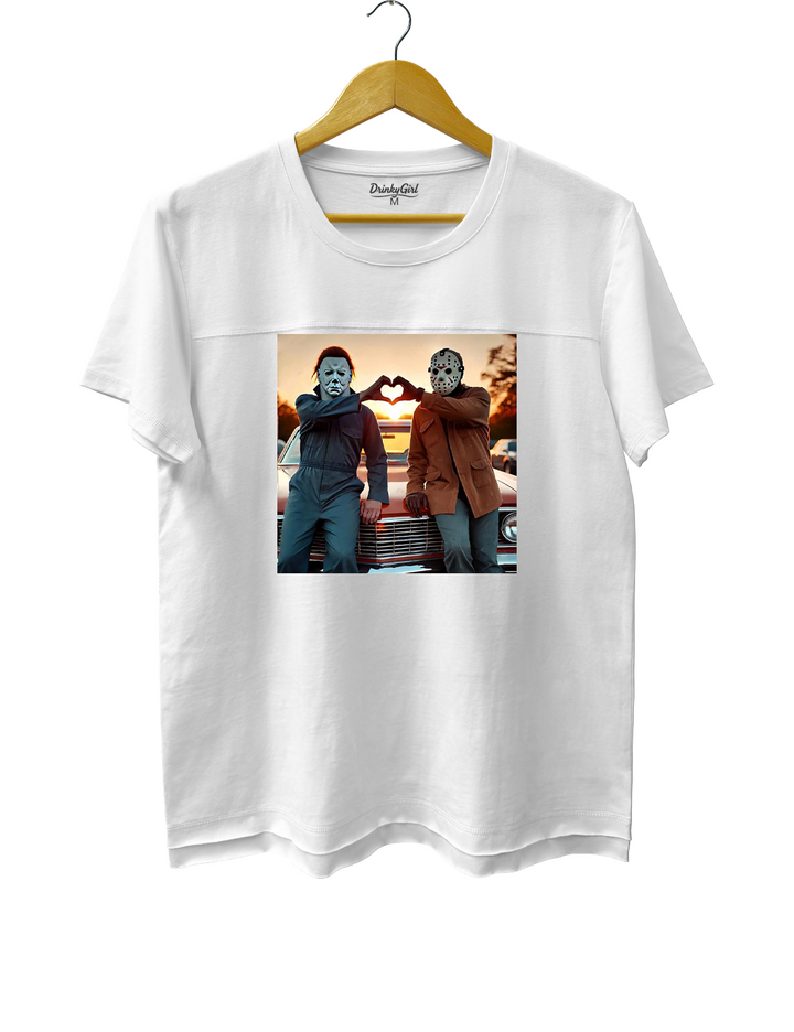 Jason and Michael Halloween Heart Hands Tee