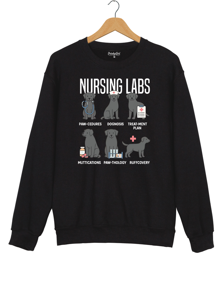 Black Lab Dogs Nursing Labs Sweatshirt