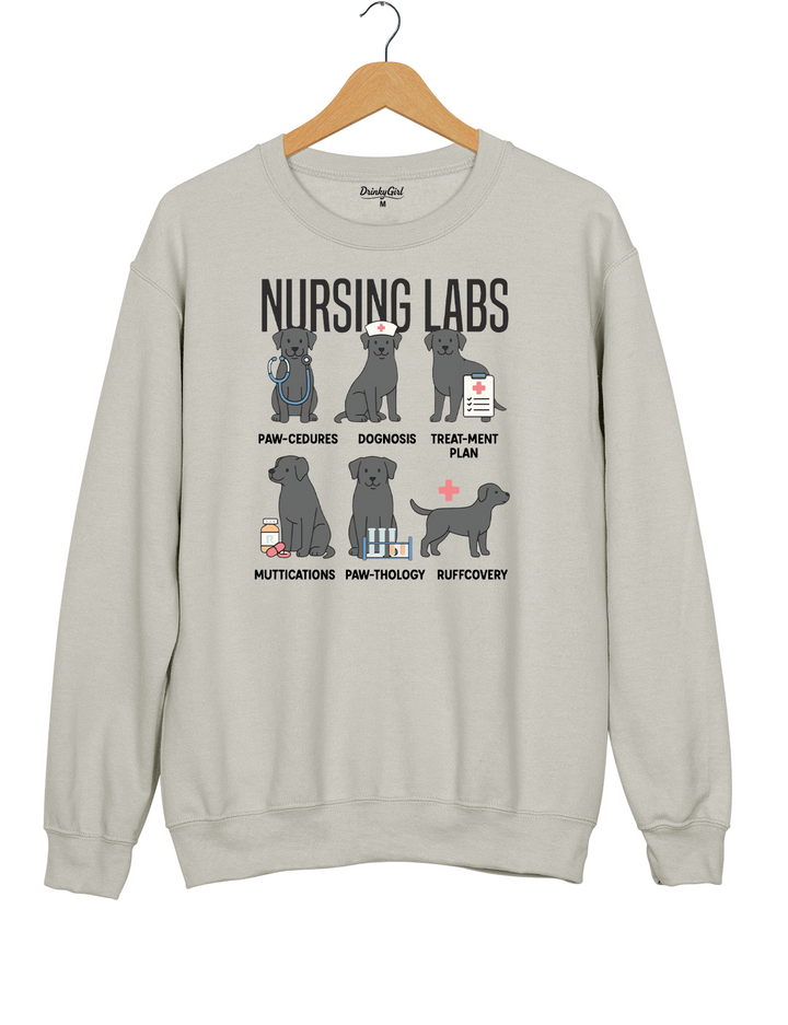 Black Lab Dogs Nursing Labs Sweatshirt