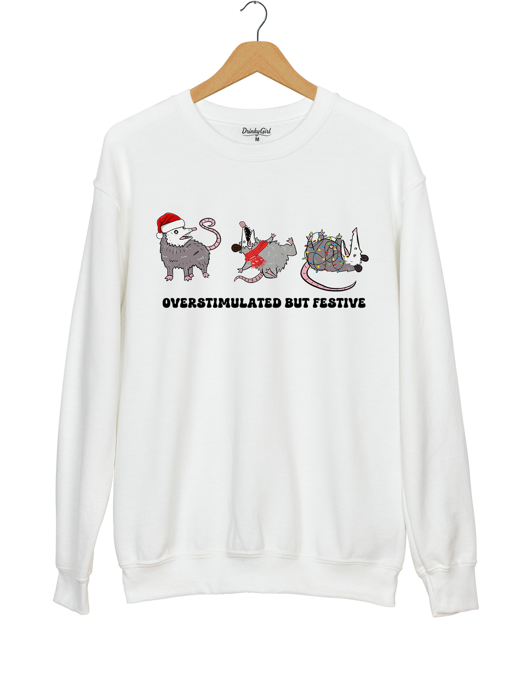 Overstimulated But Festive Possum Christmas Sweatshirt